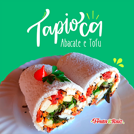 Tapioca vegana presunto e queijo