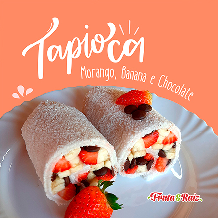 Tapioca doce com frutas
